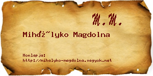 Mihályko Magdolna névjegykártya