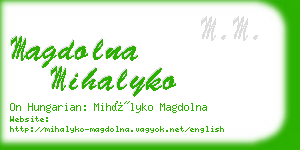 magdolna mihalyko business card